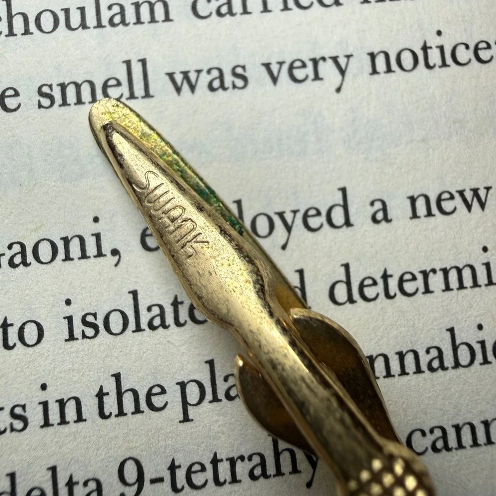 Vintage Swank Gold Tone Engraved‎ Tie Bar Mid Century Men's Accessory